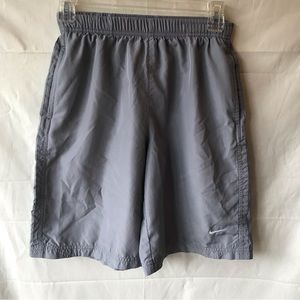 Nike Elastic Waist Grey Unisex Shorts with Ties, Size M (10-12).